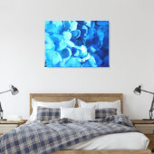 blauwe indruk - zomerbloemen hydrangea canvas afdruk (Insitu (Slaapkamer))