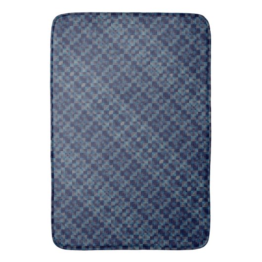 Blauwe ingecheckte bekleding met canvasweefsel badmat (Voorkant Verticaal)