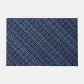 Blauwe ingecheckte bekleding met canvasweefsel deurmat (Voorkant)