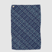 Blauwe ingecheckte bekleding met canvasweefsel golfhanddoek (Voorkant)