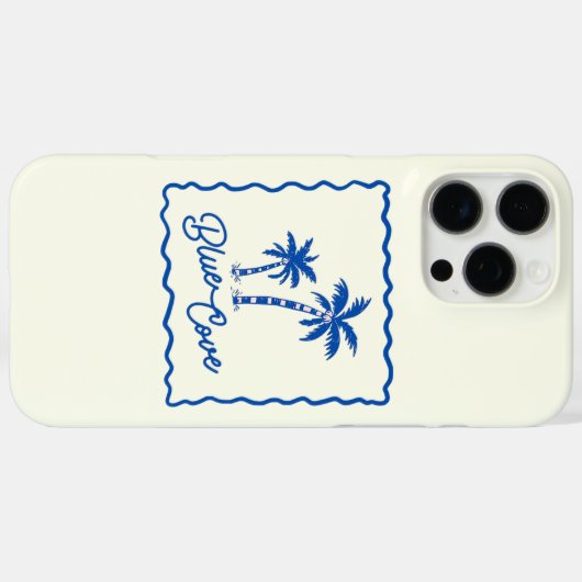 Blauwe Inham Case-Mate iPhone Case (Achterkant (horizontaal))