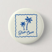 Blauwe Inham Ronde Button 5,7 Cm (Voorkant)