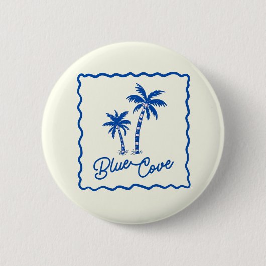 Blauwe Inham Ronde Button 5,7 Cm (Voorkant)