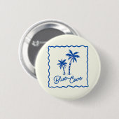 Blauwe Inham Ronde Button 5,7 Cm (Voorkant /achterkant)