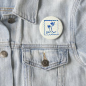 Blauwe Inham Ronde Button 5,7 Cm (In situ)