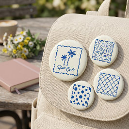 Blauwe Inham Ronde Button 5,7 Cm
