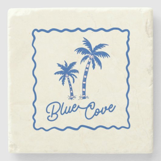 Blauwe Inham Stenen Onderzetter (Voorkant)
