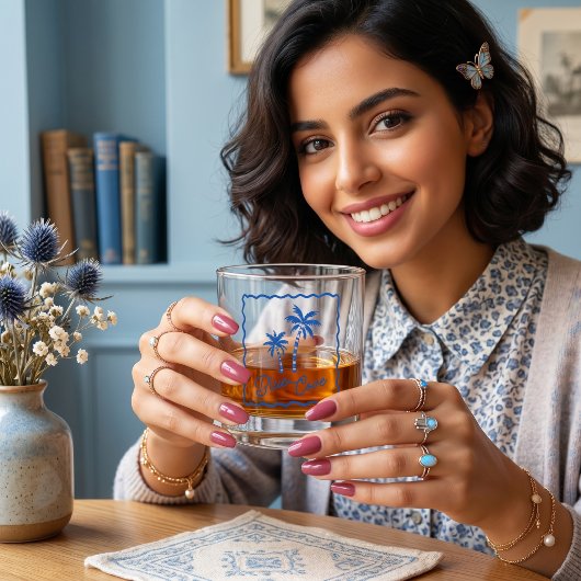 Blauwe Inham Whisky Glas