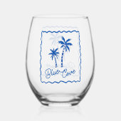 Blauwe Inham Wijnglas Zonder Voet (Voorkant)