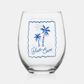 Blauwe Inham Wijnglas Zonder Voet (Achterkant)