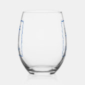 Blauwe Inham Wijnglas Zonder Voet (Links)