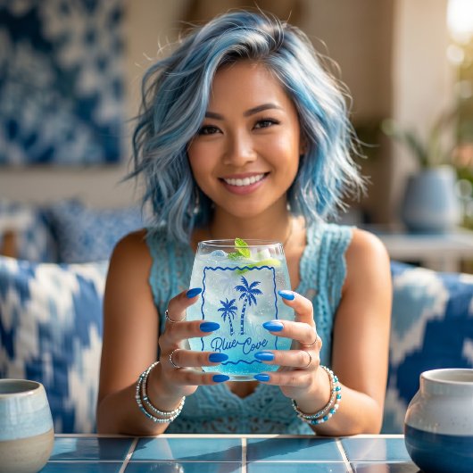 Blauwe Inham Wijnglas Zonder Voet