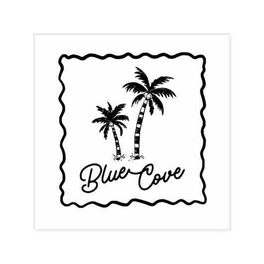 Blauwe Inham Zelfinktende Stempel (Design)
