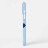 blauwe initiaal monogram iPhone 16 pro max hoesje (Linkerkant)