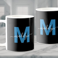 Blauwe Initiaal Naam Monogram