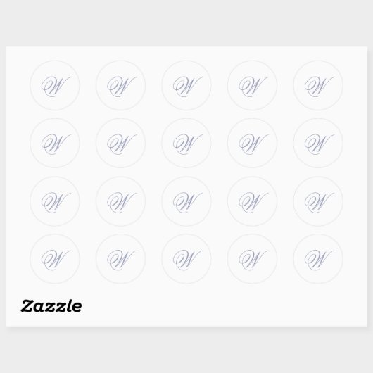 Blauwe initiële envelop sticker (Vel)