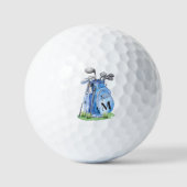 Blauwe initiële monogram golfballen (Voorkant)