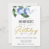 BLAUWE INK WASH WATERVERF VLOEISTOF ALLE LEEFTIJDS KAART (Voorkant)