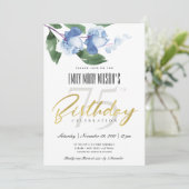 BLAUWE INK WASH WATERVERF VLOEISTOF ALLE LEEFTIJDS KAART (Staand voorkant)