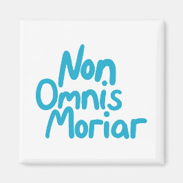 Blauwe inkt Handgeschreven Oude Latijnse quote Magneet