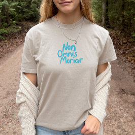 Blauwe inkt Handgeschreven Oude Latijnse quote T-shirt