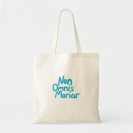 Blauwe inkt Handgeschreven Oude Latijnse quote Tote Bag
