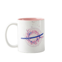 Blauwe Inkt Katana & Kersenbloesem / Sakura Mok