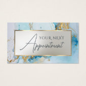 blauwe inkt marmer afspraak kaart (Voorkant)