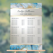 Blauwe inkt Marmer prijslijst Acryl Bord (Neutraal)