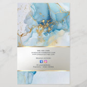 blauwe inkt marmer prijslijst flyer (Achterkant)