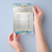 blauwe inkt marmer prijslijst flyer (Hand)