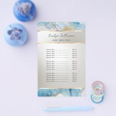 blauwe inkt marmer prijslijst flyer (Enkel)