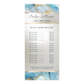 blauwe inkt marmer prijslijst reclamekaart (Voorkant)