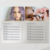 Blauwe inkt marmer service menu brochure (Achterkant)