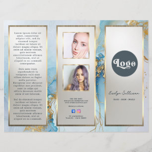 Blauwe inkt marmeren brochure