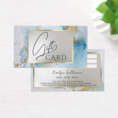 Blauwe inkt marmeren cadeaubon visitekaartje (Bureau)