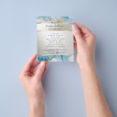 Blauwe inkt marmeren flyer (Hand)