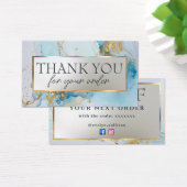 blauwe inkt marmeren kortingskaart visitekaartje (Bureau)