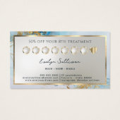 blauwe inkt marmeren loyaliteitskaart visitekaartje (Achterkant)