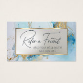 blauwe inkt marmeren verwijzings kaart (Voorkant)