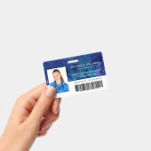 Blauwe inkt personeelsfoto RN-ziekenhuis barcode I Badge (Handheld)