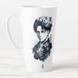 Blauwe Inkt Soldaat Portret Latte Mok
