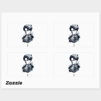 Blauwe Inkt Soldaat Portret Sticker
