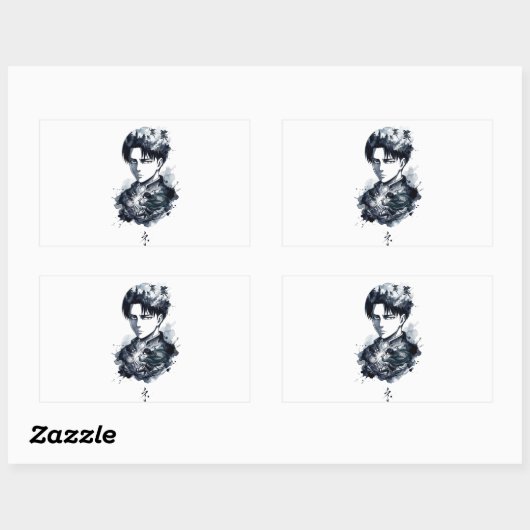 Blauwe Inkt Soldaat Portret Sticker (Vel)