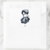 Blauwe Inkt Soldaat Portret Sticker (Tas)
