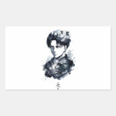 Blauwe Inkt Soldaat Portret Sticker (Voorkant)