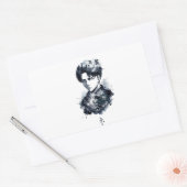 Blauwe Inkt Soldaat Portret Sticker (Envelop)