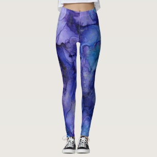Blauwe inkt tinten leggings