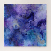 Blauwe inkt tinten legpuzzel (Horizontaal)