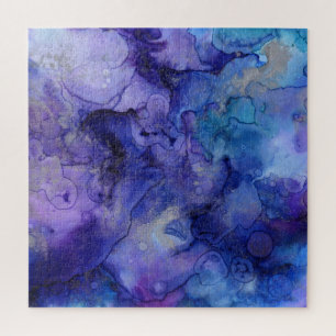 Blauwe inkt tinten legpuzzel